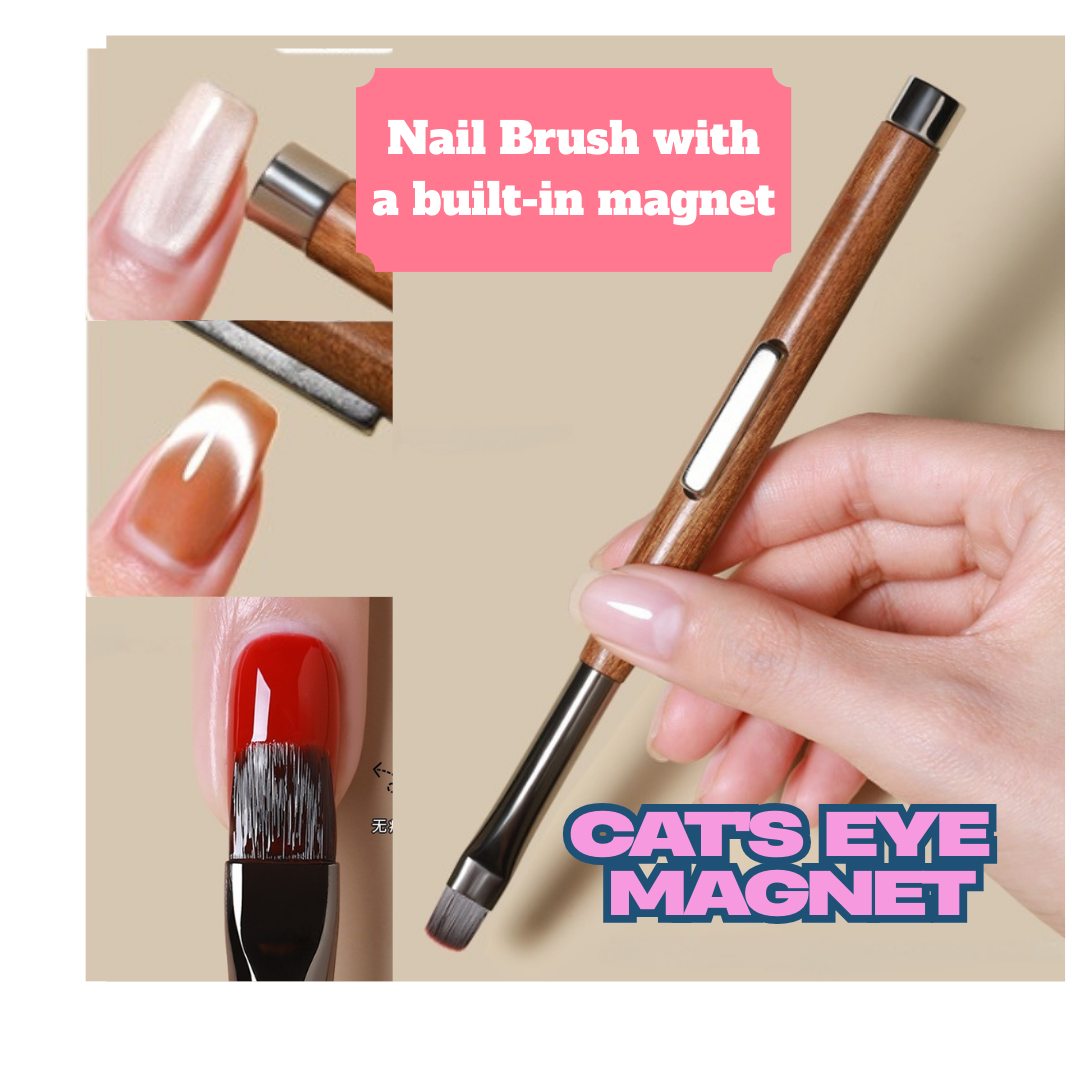 ジェルネイル筆＋マグネットジェルネイル磁石2種 3WAY キャッツアイ
